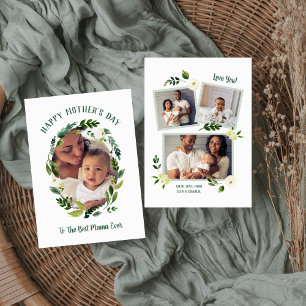 Söt Greenery Mors dag-fotokort för Mamma Kort
