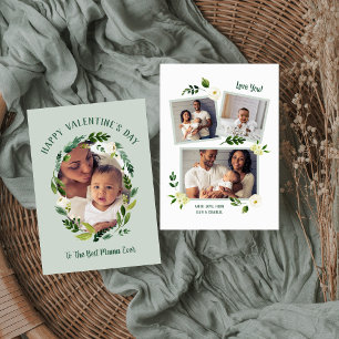 Söt Greenery Valentines Dag Fotokort för Mamma Kort