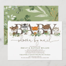 Söt Greenery Woodland Forest Baby Shower by Mail Inbjudningar