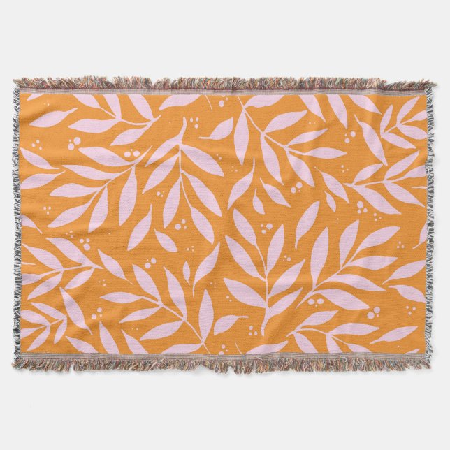 Söt grenar - orange och rosa filt (Framsidan)