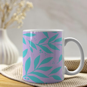 Söt grenar - turkos och violett tonåring kaffemugg