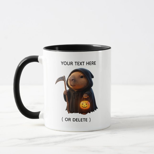 Söt Grim Reaper Capybara Halloween Specialmugg Mugg (Vänster)