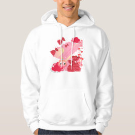 Söt Grinig Chibi och Söta Alla Hjärtansdagspresent Hoodie
