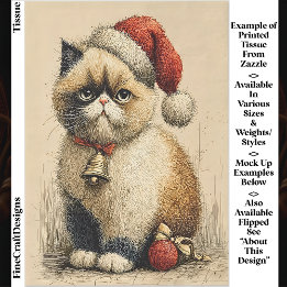 Söt Grinig Julkatt EB1R Dekoupage