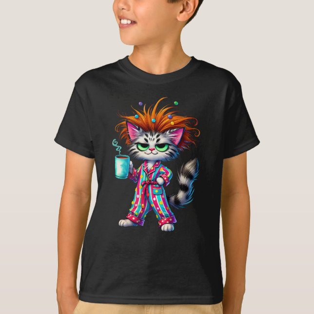 Söt Grinig Katt  T Shirt (Framsida)