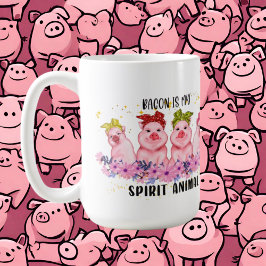 Söt gris älskare-flicka lägga till monogram kaffemugg