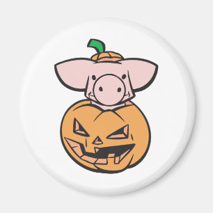 Söt gris i jack-o-lanternpumpor magnet