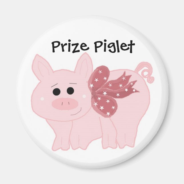 Söt gris med rosa band magnet (Framsidan)