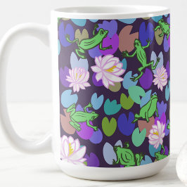 Söt grod konst trendig grodyta estetik kaffemugg