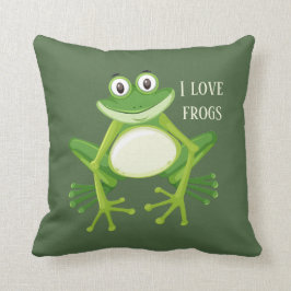 Söt groda älskare lägger till text kudde