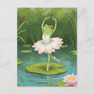 Söt groda ballerina vykort