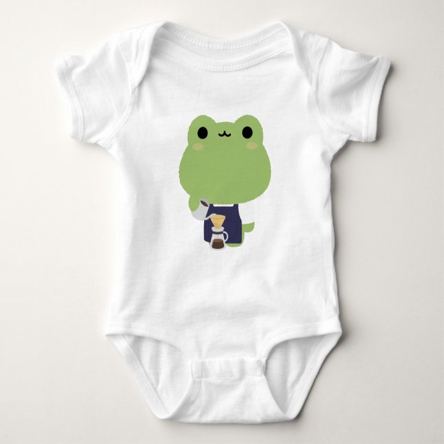 Söt Groda Barista T Shirt (Framsida)