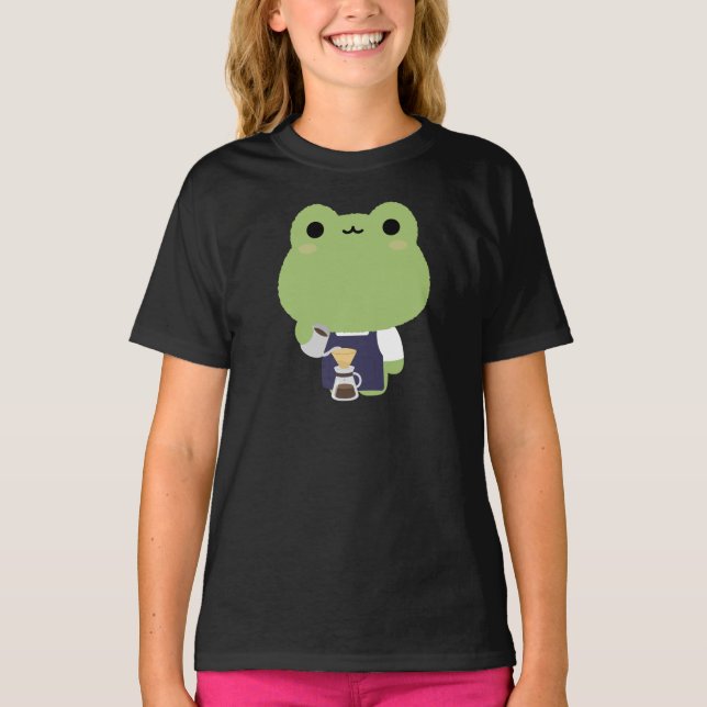 Söt Groda Barista T Shirt (Framsida)