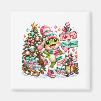 Söt Groda God Jul Magnet