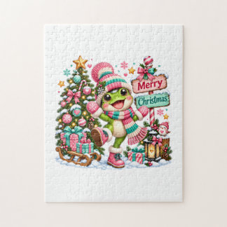 Söt Groda God Jul Pussel