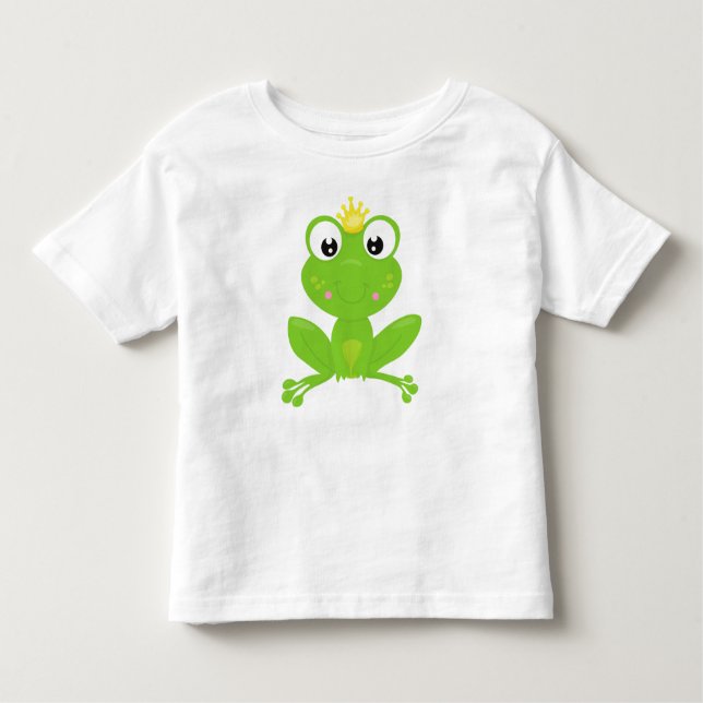 Söt Groda, Grön Groda, Krona, Grodfursten T Shirt (Framsida)