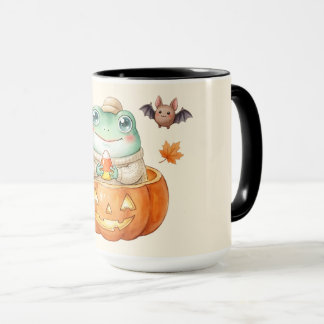 Söt groda i pumpa Halloween Kawaii Mugg