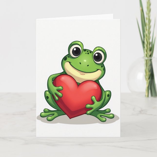 Söt Groda Kärlekskort Kort (Framsida)
