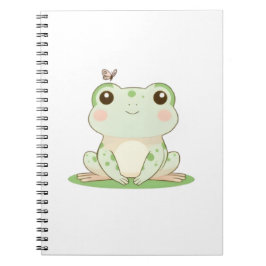 Söt groda med fjäril Cute Natur Design Anteckningsbok