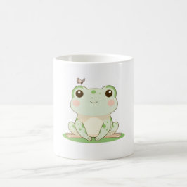 Söt groda med fjäril Cute Natur Design Kaffemugg