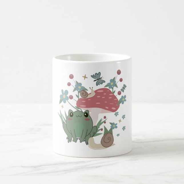 Söt groda och snigel kaffemugg (Center)