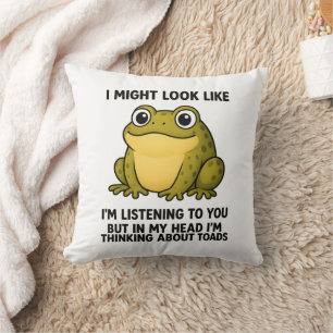 Söt groda padd ADHD humor möte överlevnad present Kudde