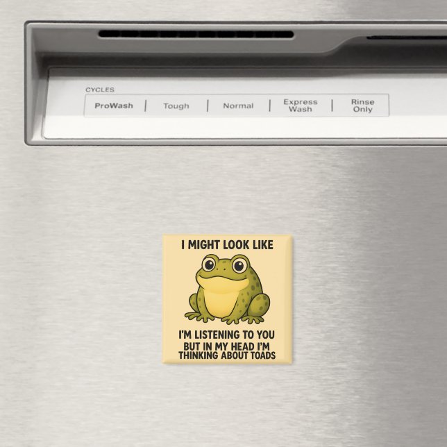Söt Groda Padda ADHD Humor Möte Överlevnad Present Magnet (In Situ (Dishwasher))