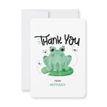 Söt Groda Personlig Platt Tackkort