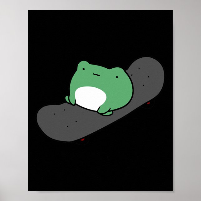 Söt groda skateboardåkning  poster (Framsidan)