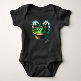 Söt groda som bär överdimensionerade glasögon t shirt