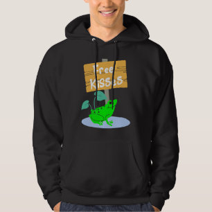 Söt groda som erbjuder gratis kyssar hoodie