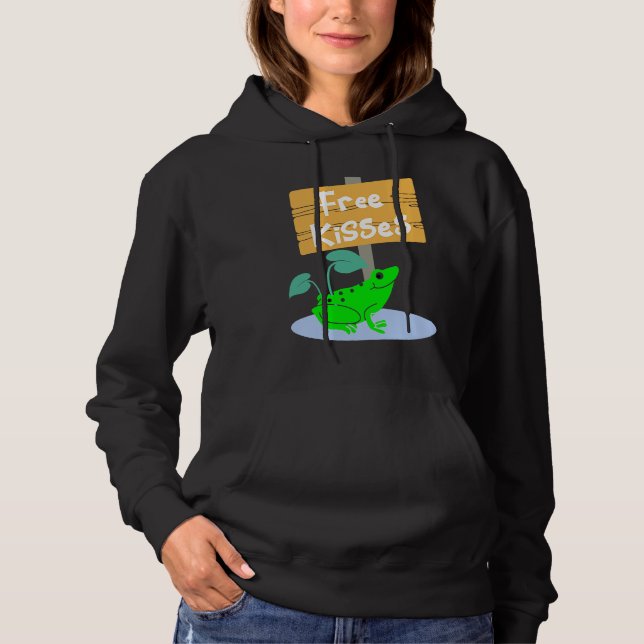 Söt groda som erbjuder gratis kyssar t shirt (Framsida)