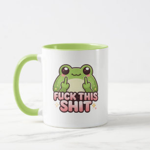 Söt groda som vänder uppåt med två fingrar Kawaii Mugg