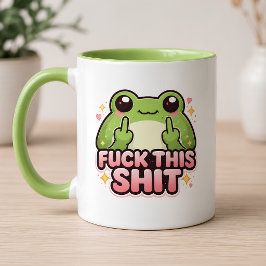 Söt groda som vänder uppåt med två fingrar Kawaii Mugg