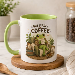 Söt Groda Studiemotivation Design Fokusera Lär D Mugg