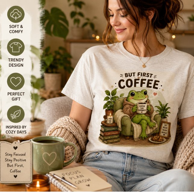 Söt Groda Studiemotivation Design | Fokusera Lär T Shirt (Skapare uppladdad)