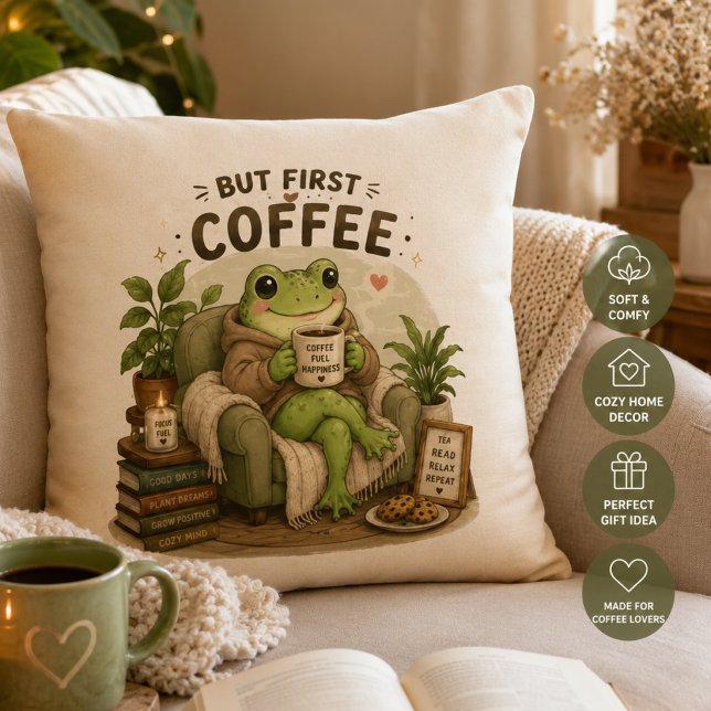 Söt Groda Studiemotivation Design | Fokusera Lär V Kudde (Skapare uppladdad)