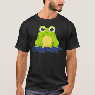 Söt Groda Tecknad Film T Shirt