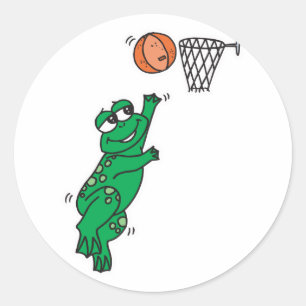 Söt groddsjakt på basket runt klistermärke