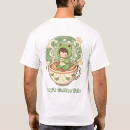 Söt Grodyngel Kaffe Berättelse Design T Shirt