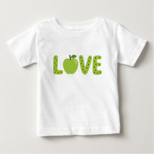 Söt Grön Äpple KÄRLEK Barn T-Shirt