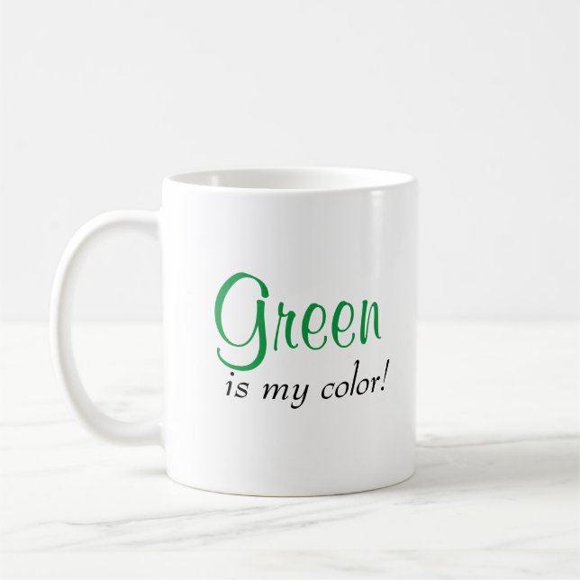 Söt Grön Är Min Färg Citat Kaffemugg (Vänster)
