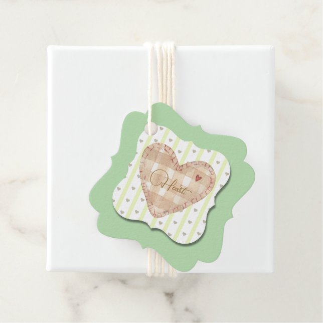 Söt grön bakgrund med modernt hjärta gåvor etiketter (På plats)