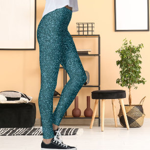 Söt Grön Blå Glitter Sport Julfestpresent Leggings