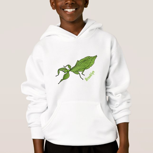 Söt grön bladstekel tecknad illustration t shirt (Framsida)