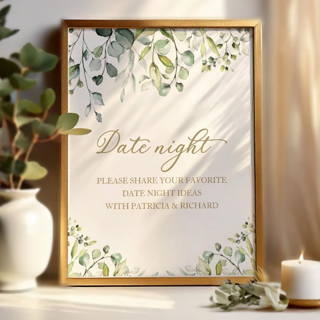 Söt grön bröllopsdusch dejtingskråpaskylt poster (Skapare uppladdad)