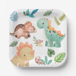 Söt grön dinosaurie