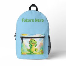 Söt Grön Dinosaurie Framtid Hjälte Blå Design