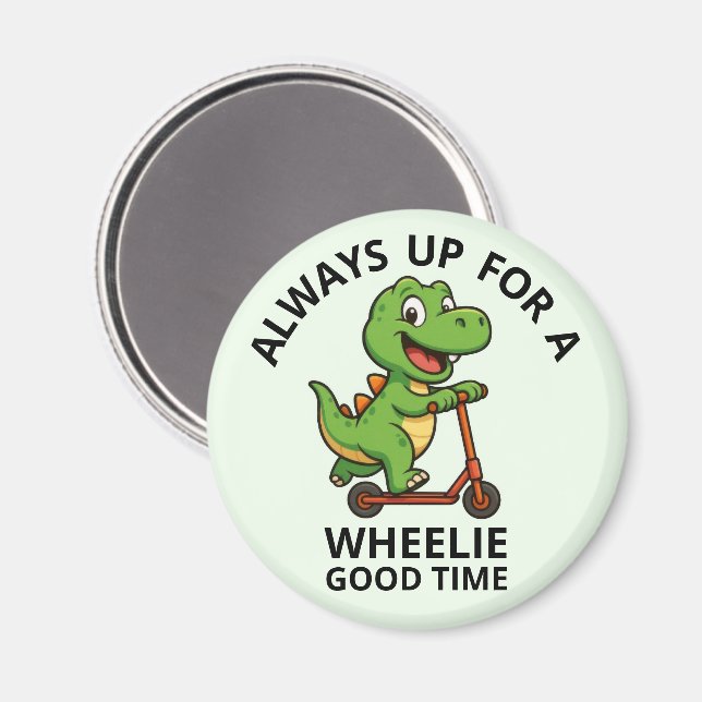Söt Grön Dinosaurie Magnet (Front/Back)
