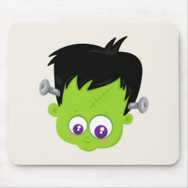Söt grön Frankensteins monster-ansikte Halloween Musmatta